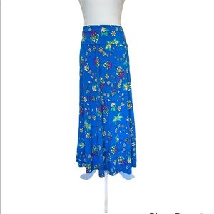 LulaRoe Blue Floral Maxi Skirt Medium